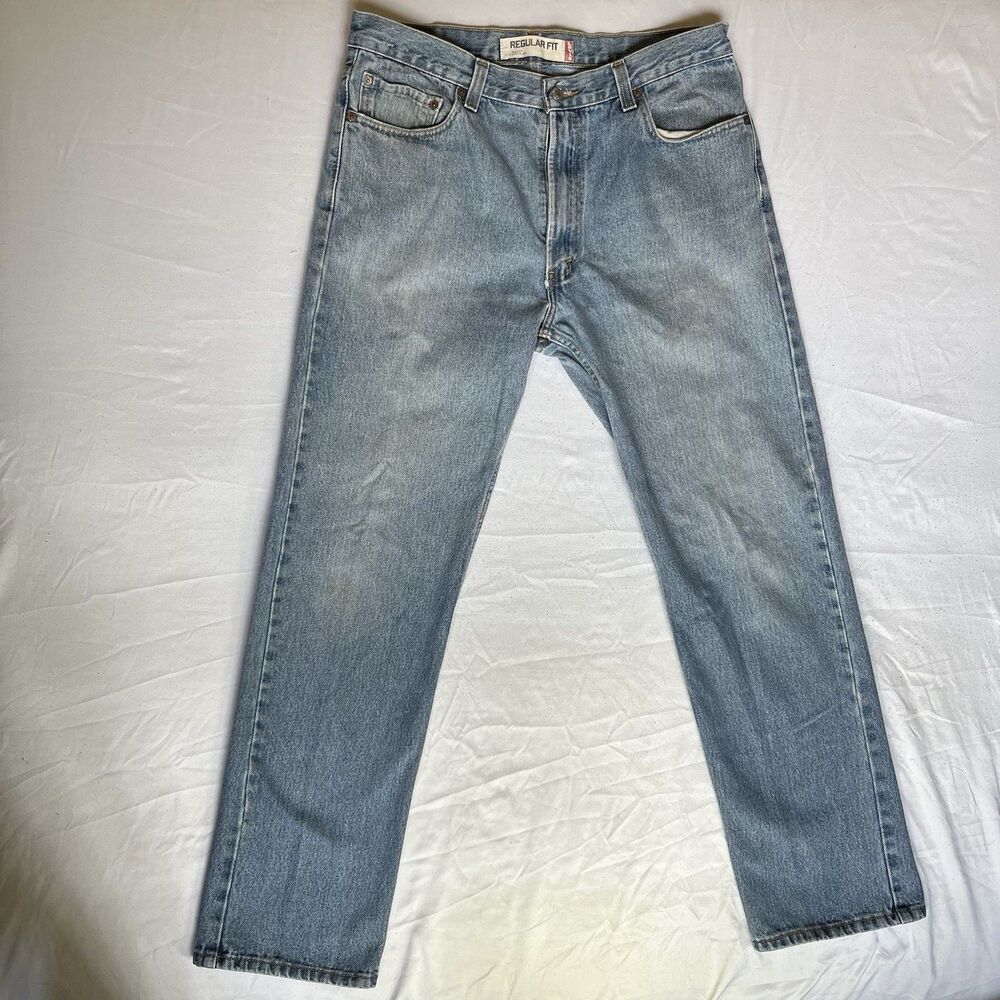 Levis 505 Y2K Jeans Mens 36x32 Blue Medium Wash Straight Fit Normcore EUC 2009